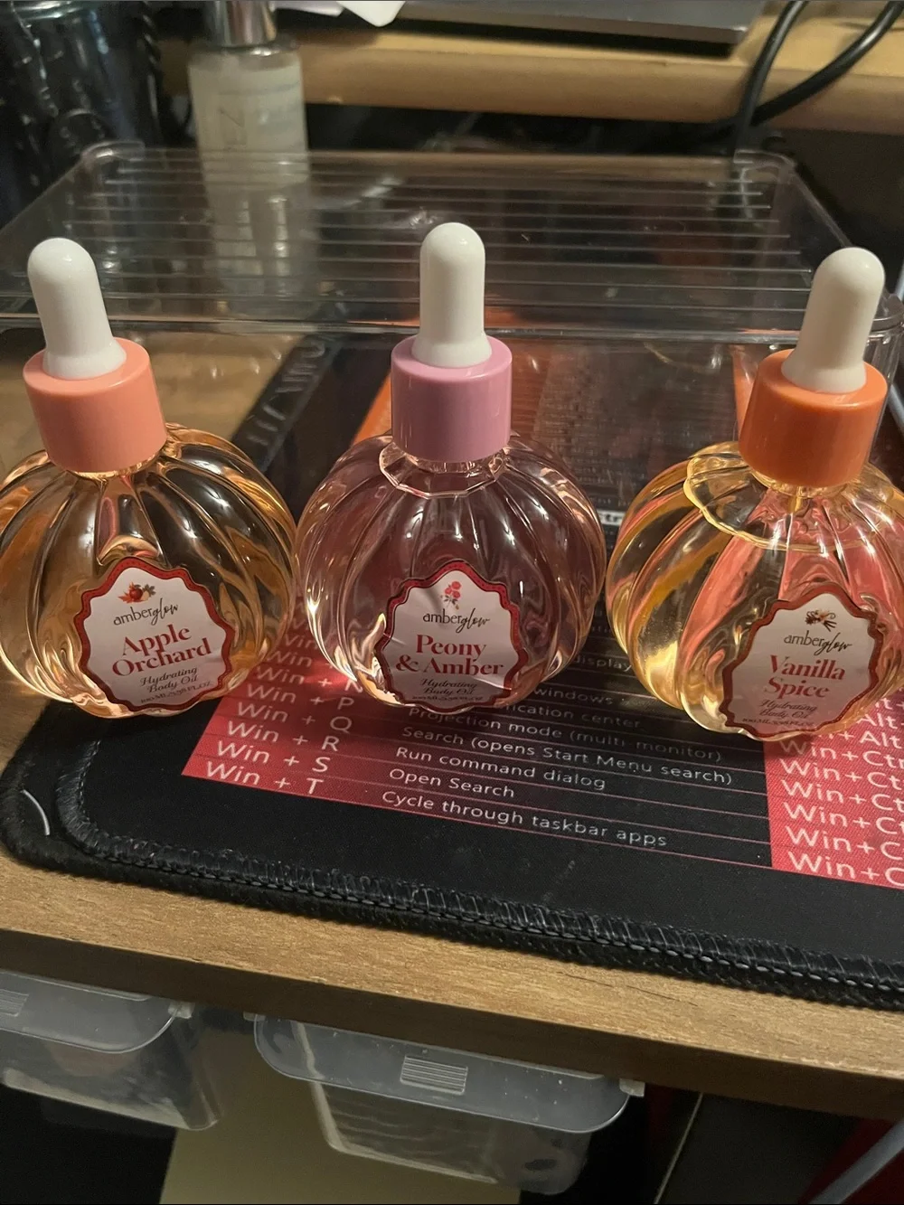 Amberglow Peony & Amber, Vanilla Spice and Apple Orchard Fragrance Body Oil
